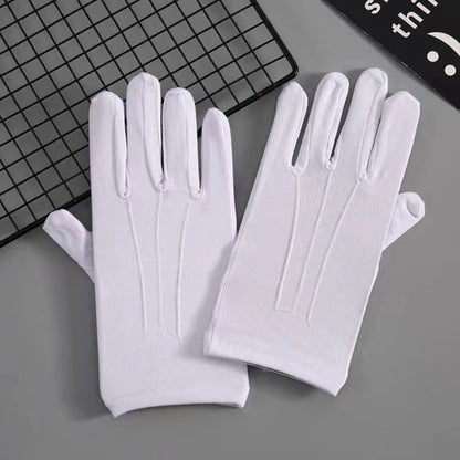 Gants blancs de cérémonie pour porte-drapeaux, lot de 2 paires