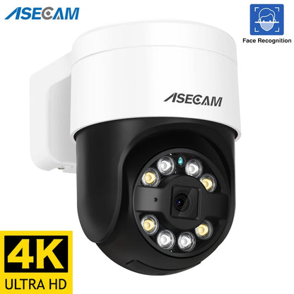 Caméra IP PTZ 8MP 4K – Détection IA Visage & Humanoïde, POE, H.265, ONVIF, RTSP, Vision Nocturne Couleur, IP66
