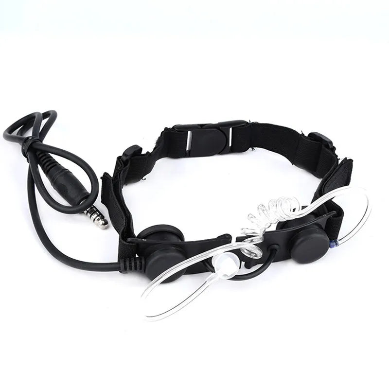 Microphone Laryngophone Tactique WADSN pour Radio Kenwood, BaoFeng UV-5R, UV-5X, UV-82 avec PTT U94 BLACKBEARD OUTDOOR INDUSTRIES