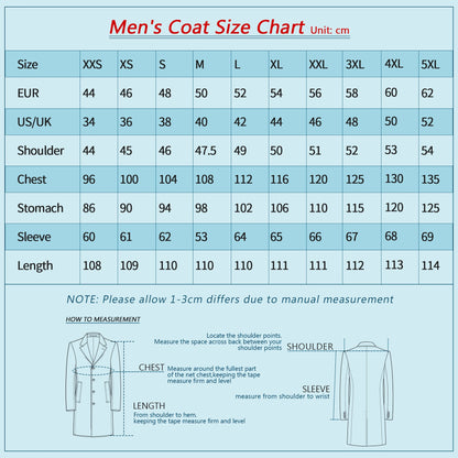 Manteau long homme à double boutonnage en laine et coton