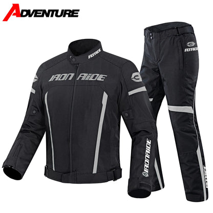 Veste Moto Imperméable + Pantalon Moto Racing – Polyester 600D Protections EVA – Unisexe – M à XXXL