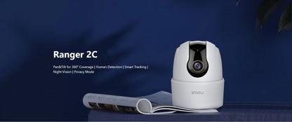 Caméra Wi-Fi Intérieure IMOU Ranger 2C 3MP – Surveillance 360° – Détection Humaine – Audio Bidirectionnel – Vision Nocturne – Suivi Intelligent – Sirène Intégrée Ma boutique