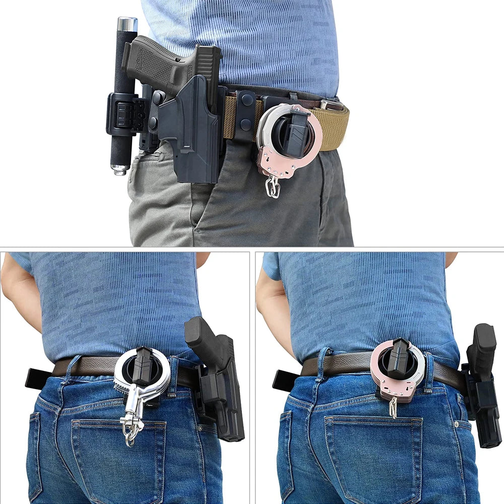 Étui Universel pour Menottes avec Ouverture Supérieure – Verrouillage Sécurisé et Clip Réglable à 60° pour Ceinture de 2 pouces - BLACKBEARD OUTDOOR INDUSTRIES