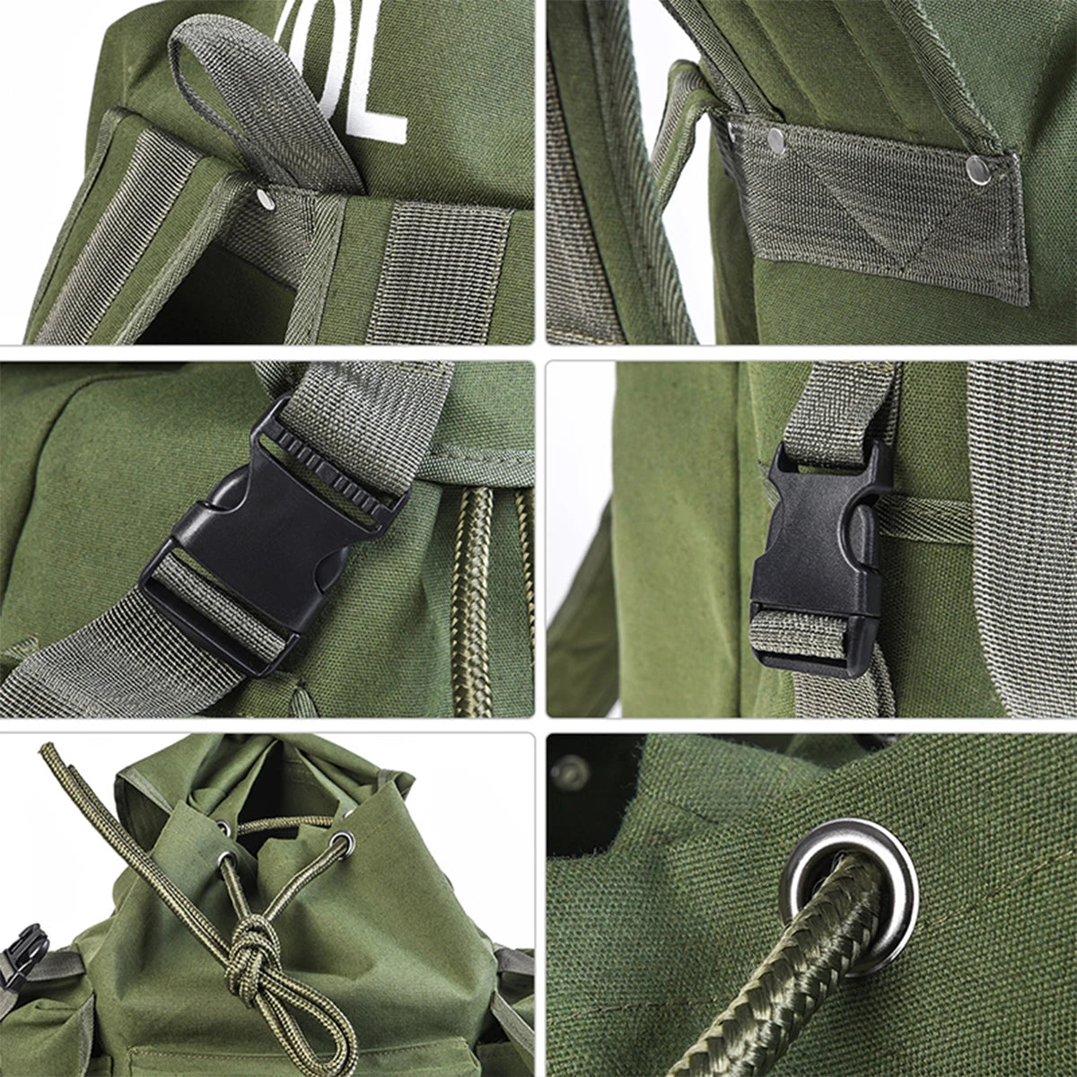 Sac à dos de pêche en nylon – Vert militaire