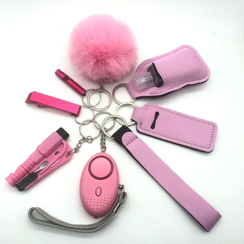 Porte-Clés de Défense Personnelle pour Femme – Alarme Intégrée, Boucle O, Multicolore