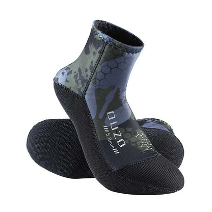 Chaussons Courts Néoprène 5MM Plongée – Antidérapant, Anti-Sable | Surf, Snorkeling, Plage | S à XXXL