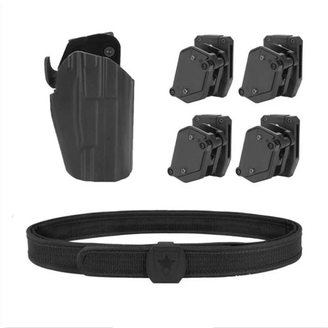 Ceinture Tactique IPSC Double Couche – Holster & Porte-Chargeur Inclus