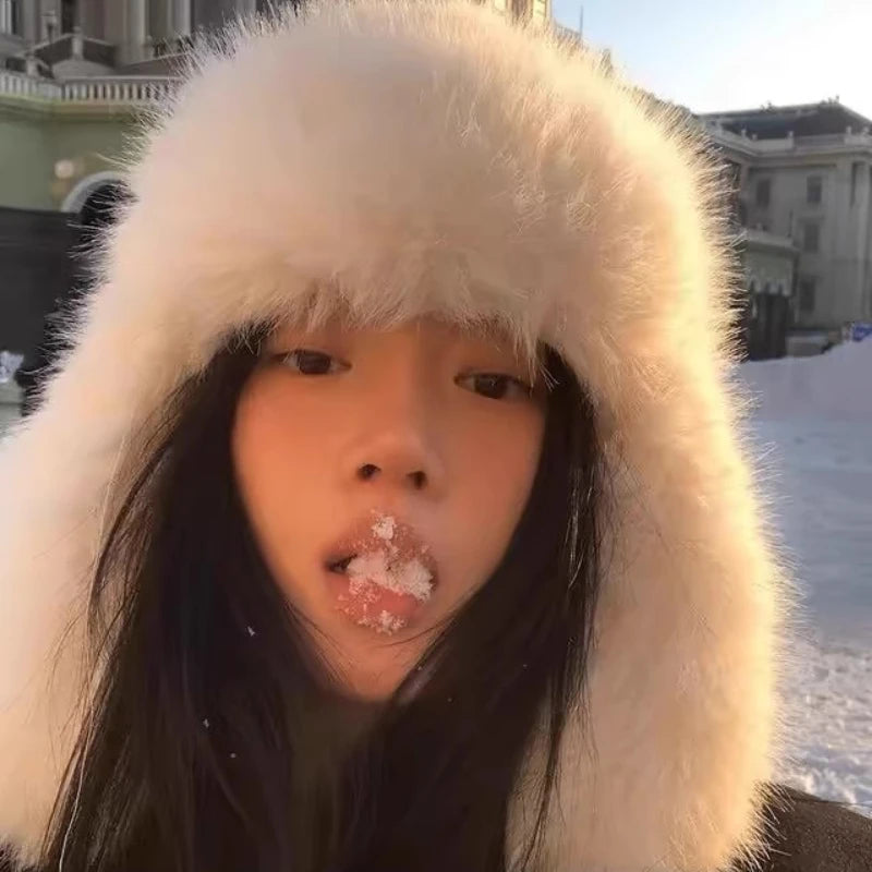 Chapka Ushanka Peluche Douce - Oreillettes, Unisexe pour le Ski et l'Hiver