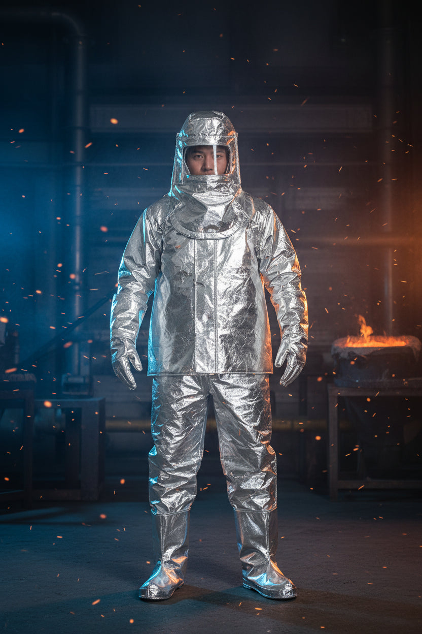 Combinaison ignifuge aluminisée 500 °C – Protection thermique pro pour pompiers et travaux à haute température - BLACKBEARD OUTDOOR INDUSTRIES
