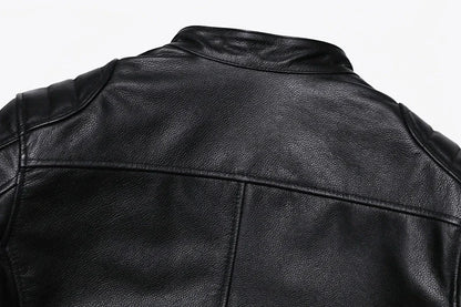 Blouson Homme Moto Classique en Cuir Véritable - BLACKBEARD OUTDOOR INDUSTRIES