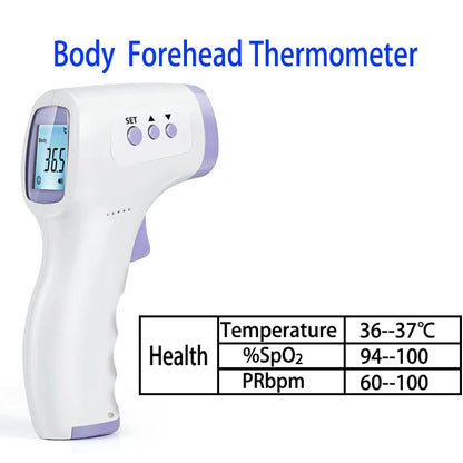 Thermomètre Infrarouge Sans Contact & Oxymètre de Pouls – Mesure Rapide Corps & Surface