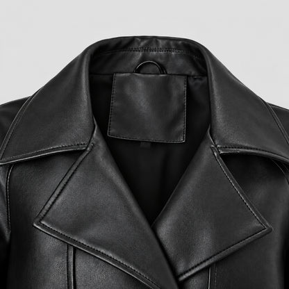 Blouson Femme en Similicuir Coupe Ajustée - Automne/Hiver