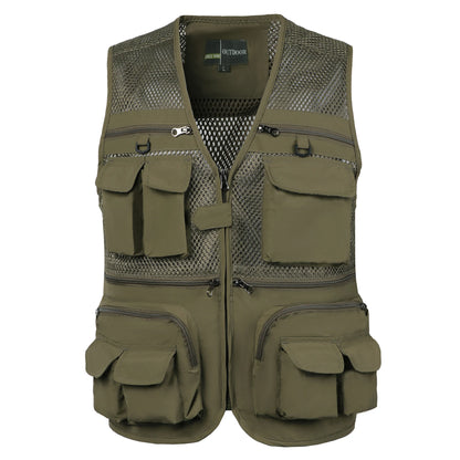 Gilet Tactique Multipoches Homme - Sans Manches, Mesh Respirant Été