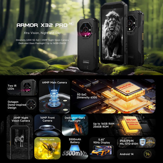 Smartphone Incassable Vision Nocturne 5G Armor X32 Pro - BLACKBEARD OUTDOOR INDUSTRIES