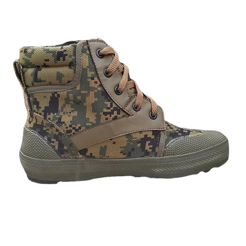 Chaussures Tactiques Camouflage Homme - Basses Anti-Dérapantes en Toile Respirante pour le Travail en Forêt