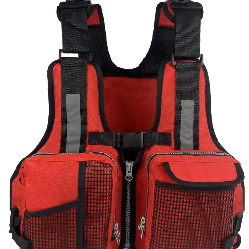 Gilet de pêche multi-poches réglable en polyester
