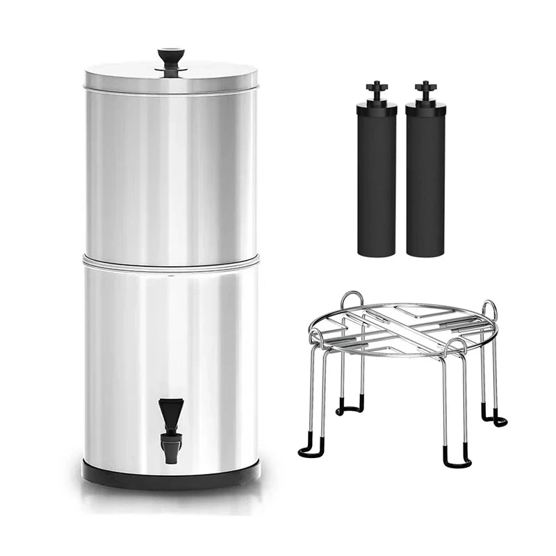 Filtre à Eau par Gravité BB9-2 – 9L, Inox, 0,01 Micron, Camping & Urgence