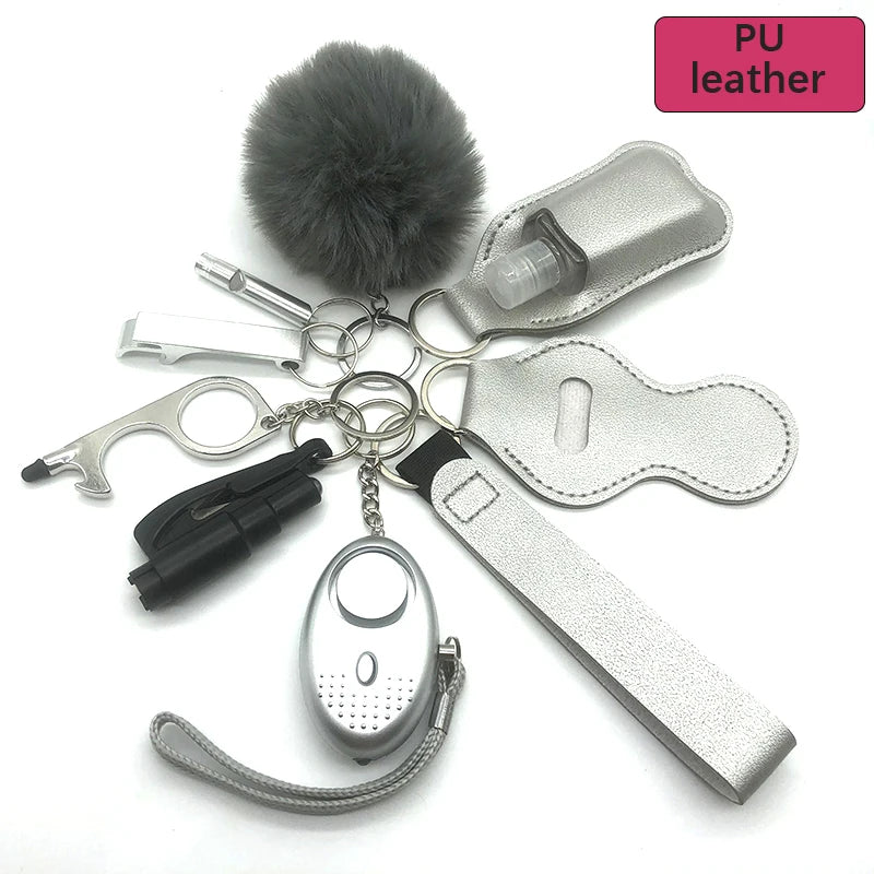 Kit porte-clés de sécurité femme 10 pièces avec dragonne