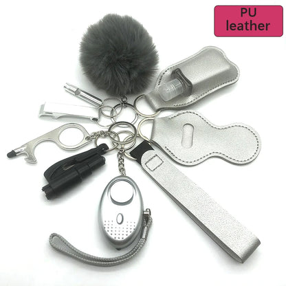 Kit porte-clés de sécurité femme 10 pièces avec dragonne