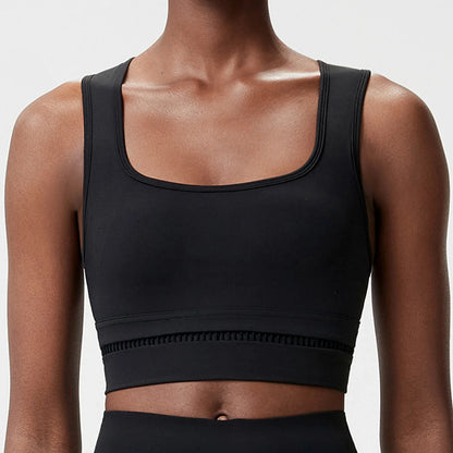 Brassière Sport Femme Col Carré – Maintien Fort, Yoga, Running, Fitness