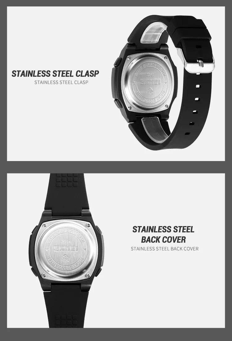 Montre de Sport SKMEI 2091 pour Homme – Montre Numérique Militaire Résistante à l'Eau avec Fonction Compte à Rebours et Date - BLACKBEARD OUTDOOR INDUSTRIES
