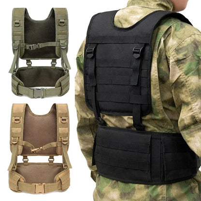 Brelage tactique MOLLE réglable – Harnais et ceinture rembourrée