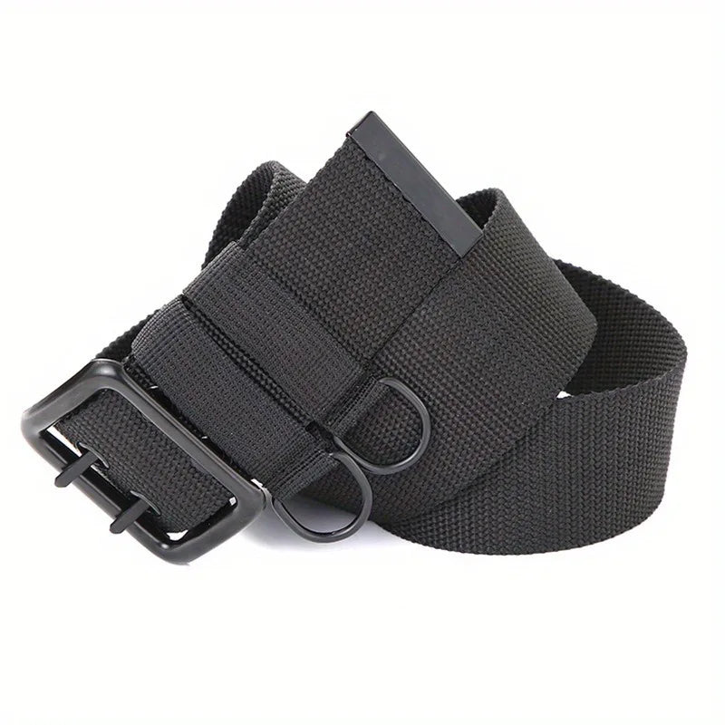 Ceinture Tactique Coton Double Trous – Homme, Outdoor, 110 à 140 cm