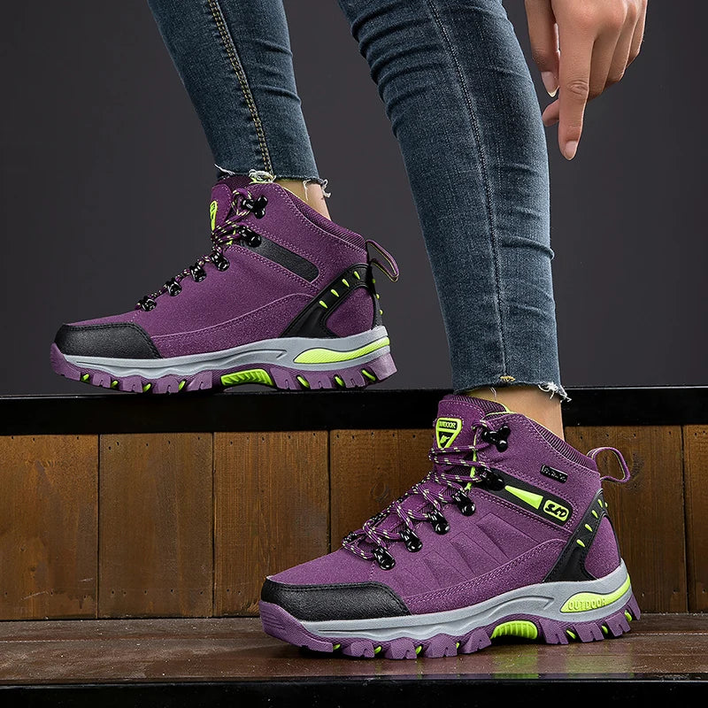Chaussures Trekking Randonnée Femme Montantes – Tige Tissu Stretch, Semelle Caoutchouc, Doublure Mesh | Printemps Automne | 35 à 42 | 3 Coloris - BLACKBEARD OUTDOOR INDUSTRIES