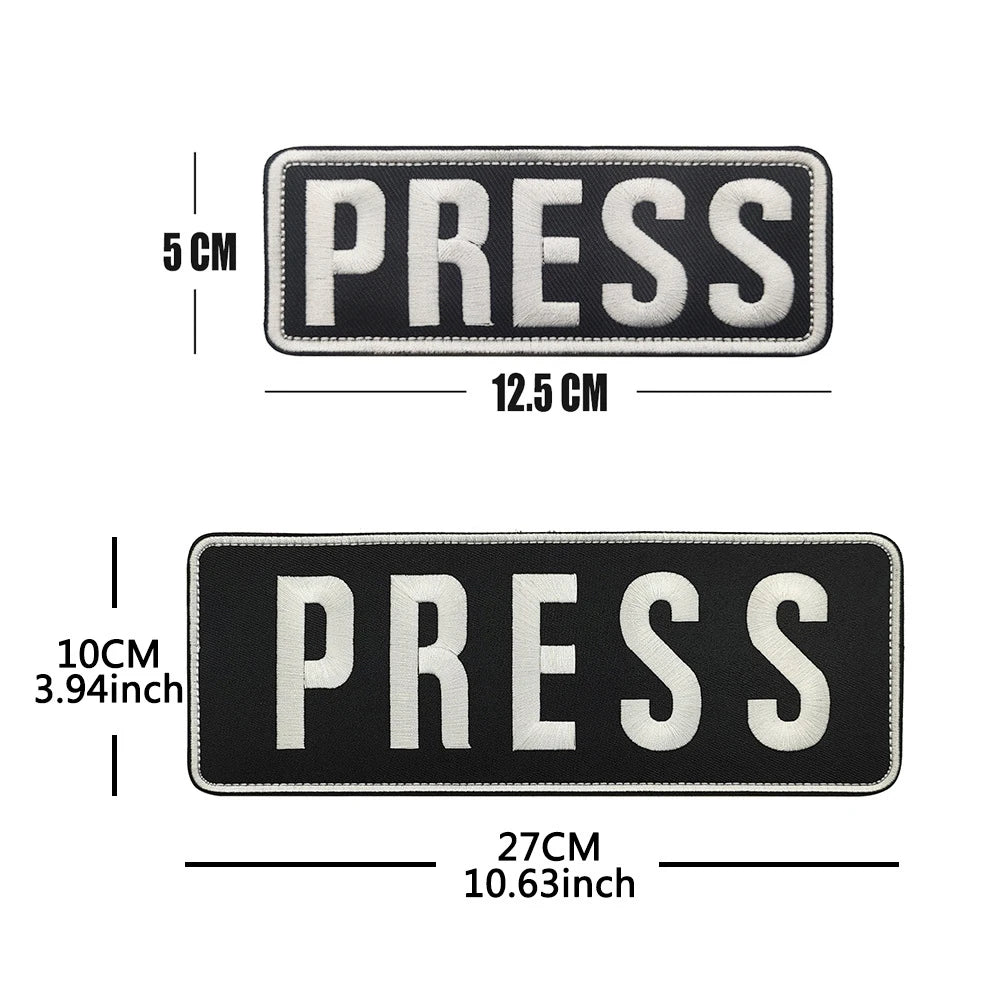 Patch Brassard Brodé PRESS MEDIA INSTRUCTOR – Réfléchissant & Lumineux | Velcro