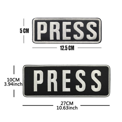 Patch Brassard Brodé PRESS MEDIA INSTRUCTOR – Réfléchissant & Lumineux | Velcro