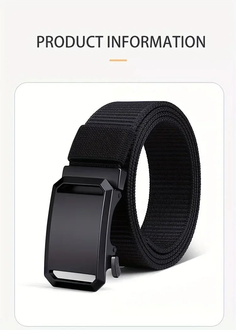 Ceinture Automatique à Boucle – Ceinture en Toile Tactique, Casual et Outdoor pour Homme, Idéale pour le Travail, l’Entraînement Militaire et les Activités de Plein Air - BLACKBEARD OUTDOOR INDUSTRIES