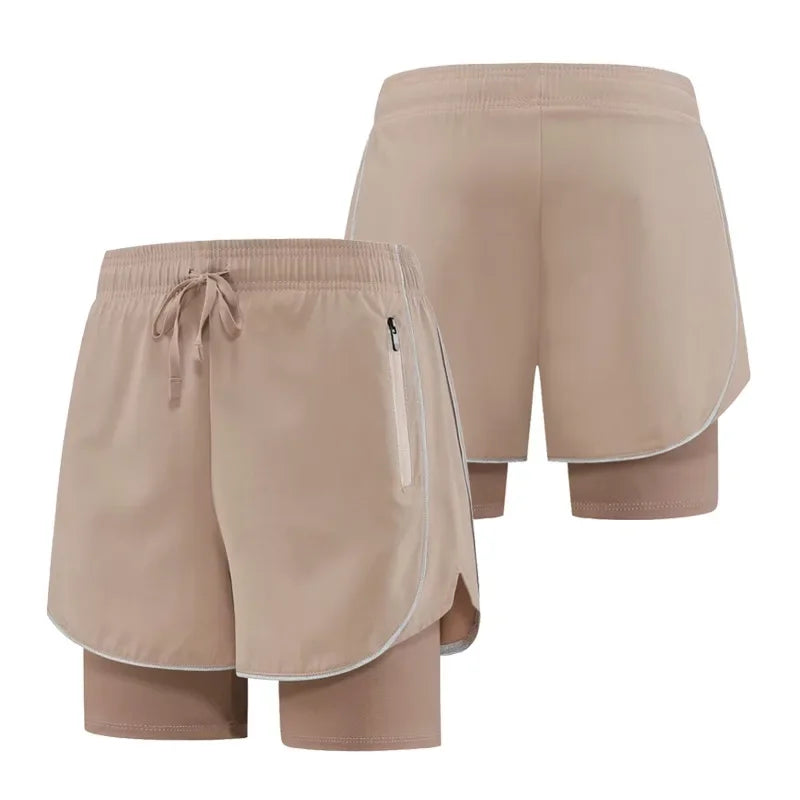 Shorts de Sport Femme 2-en-1 Taille Haute - Séchage rapide • Poche zippée • Confort anti-exposition - BLACKBEARD OUTDOOR INDUSTRIES