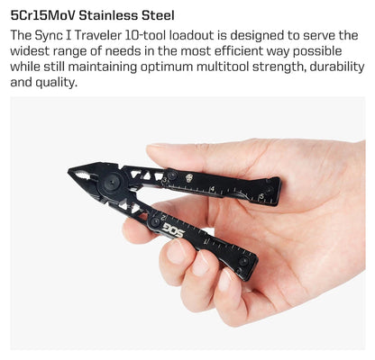 SOG Sync I Traveler EDC Multi-tool with 10 Survival Tools, Tactical & Outdoor Camping Supplies, Portable Travel & Hiking Kit Set BLACKBEARD OUTDOOR INDUSTRIES