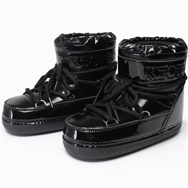 Bottines de neige femme à lacets et doublure douce