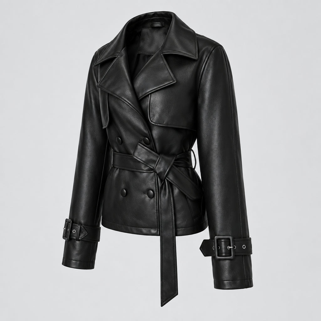 Blouson Femme en Similicuir Coupe Ajustée - Automne/Hiver