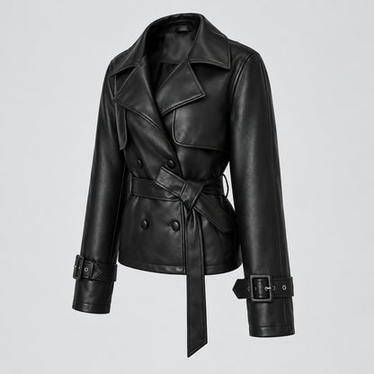 Blouson Femme en Similicuir Coupe Ajustée - Automne/Hiver
