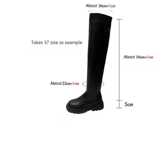Cuissardes femme simili cuir à talon plat
