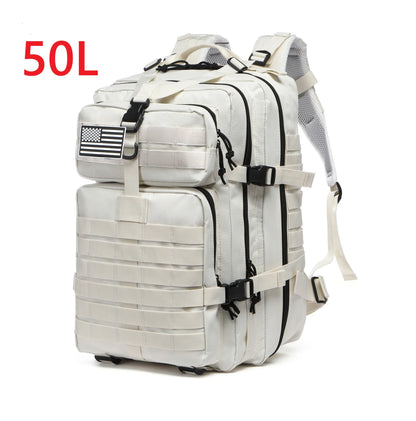 Sac à Dos Tactique MOLLE 25L/50L – Nylon Imperméable, Compatible Laptop | Randonnée, Chasse, Camping