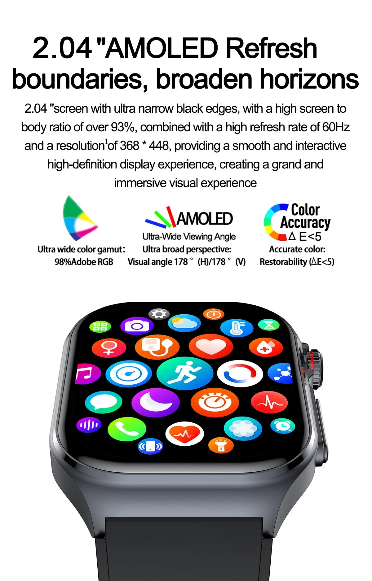 LIGE ET585 – Montre Connectée AMOLED Homme & Femme - BLACKBEARD OUTDOOR INDUSTRIES