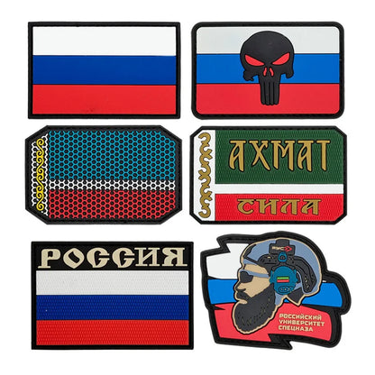 Patch PVC 3D Tactique Russe & Tchétchène – Hook & Loop | 8×5 cm | 9 Designs | Insigne Morale - BLACKBEARD OUTDOOR INDUSTRIES