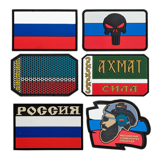 Patch PVC 3D Tactique Russe & Tchétchène – Hook & Loop | 8×5 cm | 9 Designs | Insigne Morale - BLACKBEARD OUTDOOR INDUSTRIES