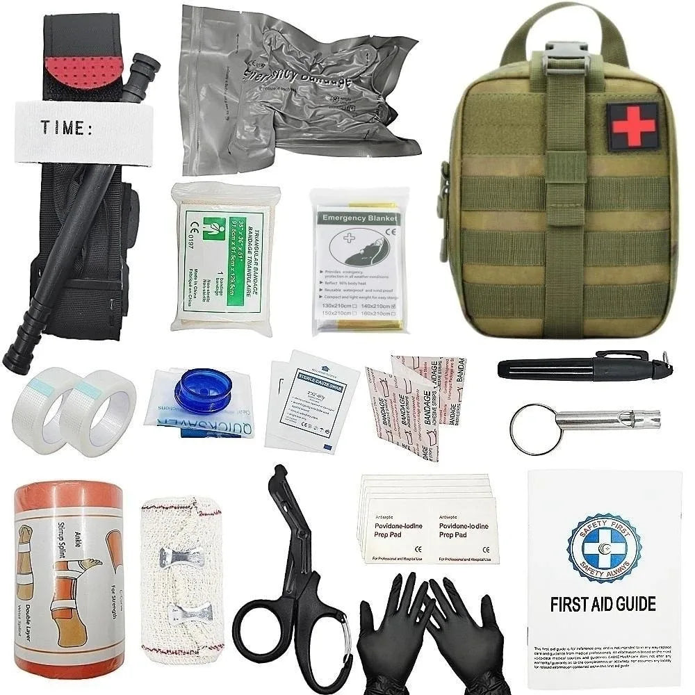 Trousse de Secours Tactique IFAK 16 Pièces - Garrot, Pochette MOLLE