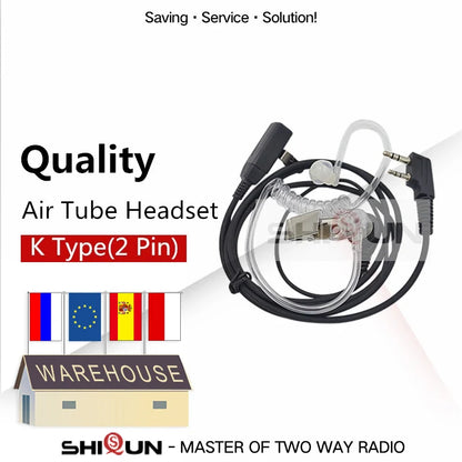 Casque Quansheng UV-K5 Walkie Talkie avec Microphone & Écouteur Tubulaire Acoustique à 2 Broches - BLACKBEARD OUTDOOR INDUSTRIES
