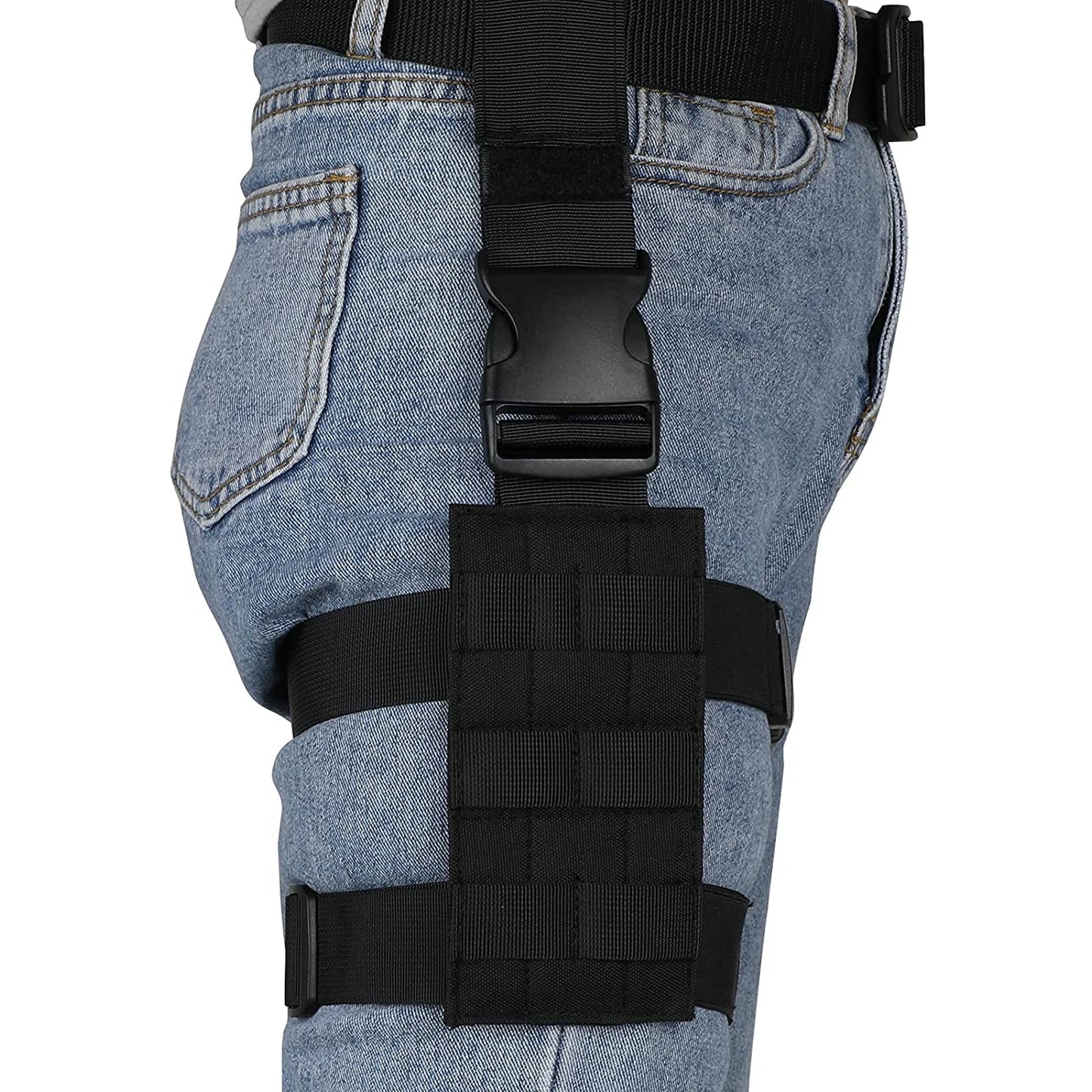 Plateforme Drop Leg MOLLE Universelle – Holster Cuisse Tactique + Ceinture Réglable