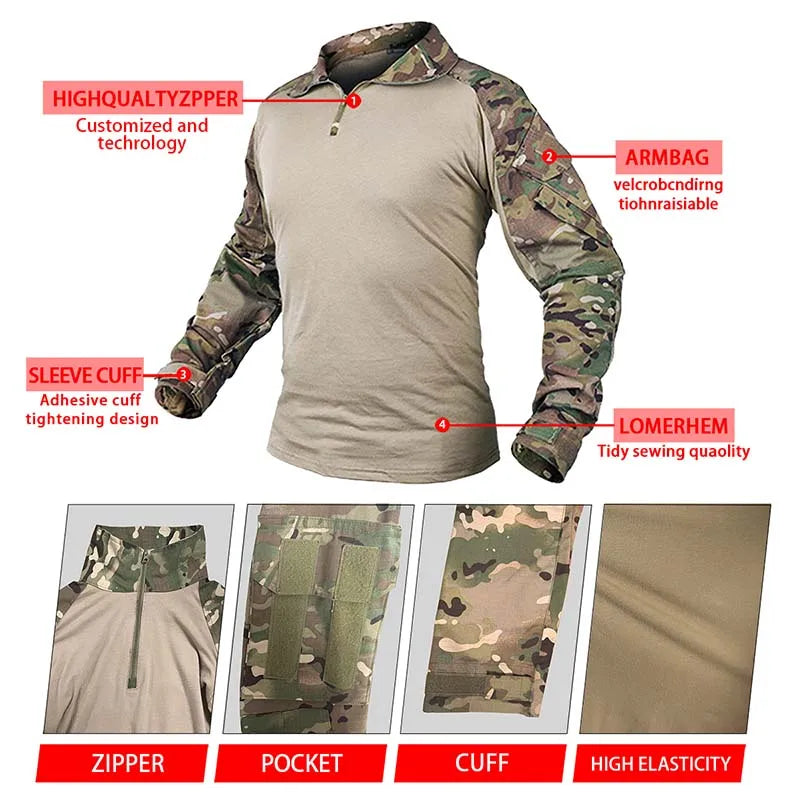 Tenue tactique G3 camouflage, combat shirt et pantalon