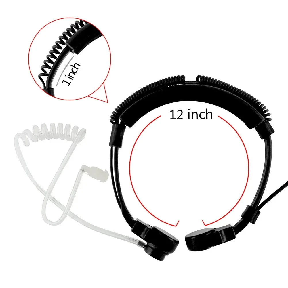 Microphone Laryngé Réglable avec Tube Acoustique 3.5mm + PTT Doigt – Micro-casque Discret pour Téléphone Mobile - BLACKBEARD OUTDOOR INDUSTRIES