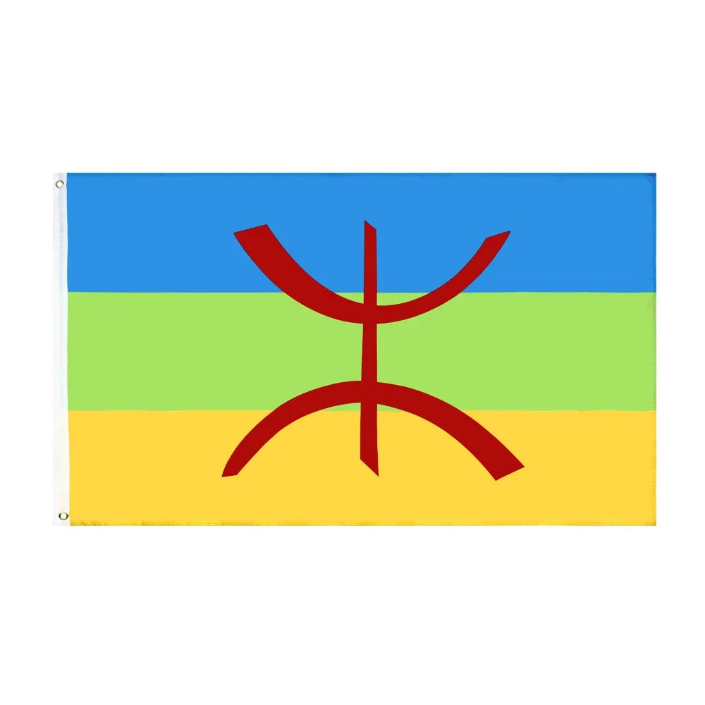 Drapeau Amazigh 90x150 cm – Bannière en Polyester Imprimée pour Décoration BLACKBEARD OUTDOOR INDUSTRIES