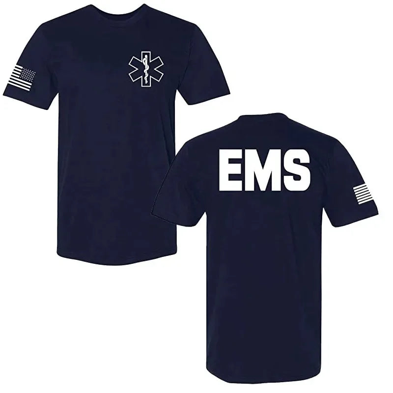 T-shirt police et secours unisexe en coton