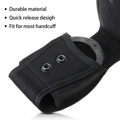 Étui menottes fermé en nylon pour ceinturon, menottes à chaîne ou charnière, noir