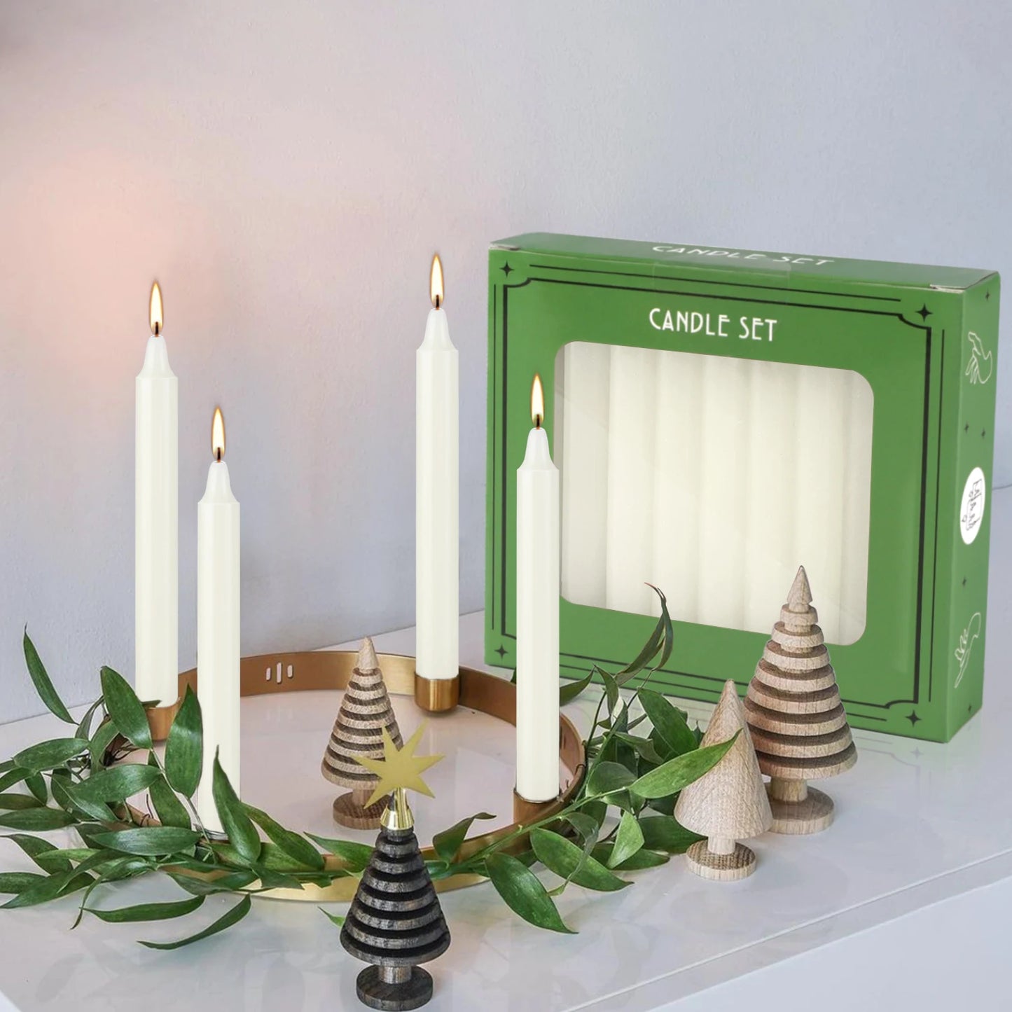 Bougies Coniques Blanches Ivoire – Lot de 20 Bougies de Dîner 4 Pouces – Sans Fumée, Sans Parfum, Antidérapantes, Fabriquées à la Main, Parfaites pour Églises, Mariages, Fêtes et Décorations Saisonnières - BLACKBEARD OUTDOOR INDUSTRIES